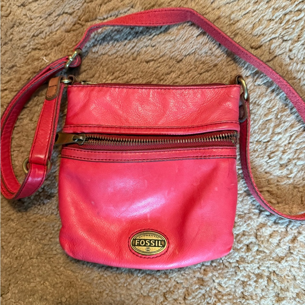 Fossil Vibrant Pink Crossbody Bag